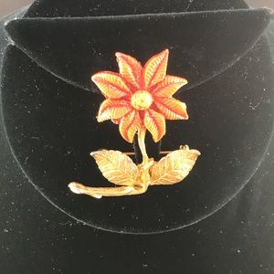 Vintage poinsettia pin